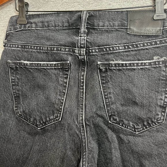Abercrombie & Fitch Jean Shorts Women 26W (30x9 Actual) Stretch Cut Off Black - Picture 11 of 12